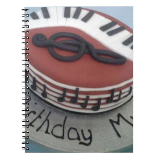 Caderno Espiral Bolo de aniversário mãe (Frente)