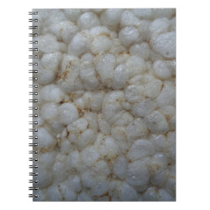 Caderno Espiral Bolo de Arroz, Comida Saudável, Snack Branco
