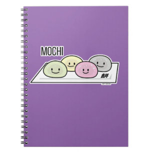 Caderno Espiral Bolo de arroz sorvete Mochi japonês chá verde
