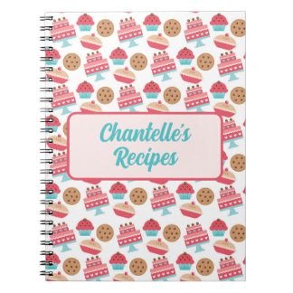 Caderno Espiral Bolo de cozinha pastel e giro, doce, livro de rece