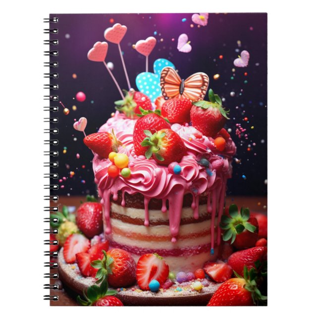 Caderno Espiral Bolo de Morango (Frente)