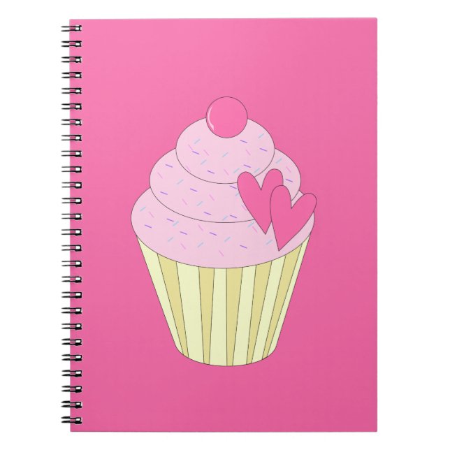 Caderno Espiral Bolo de Morango illusima (Frente)