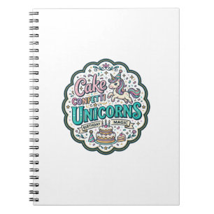 Caderno Espiral Bolo de Unicórnio Confetes Unicórnios POD Pronto A