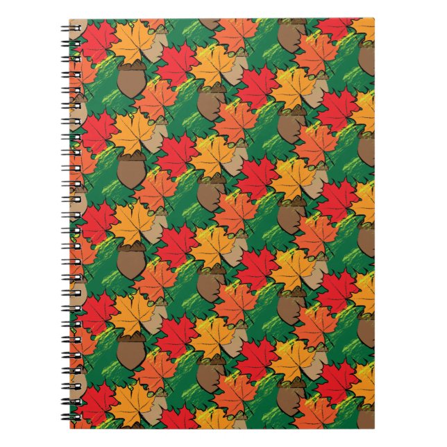 Caderno Espiral Bolotas e folhas III (Frente)