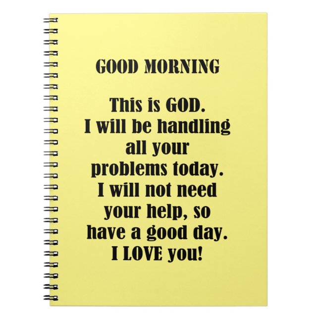 Caderno Espiral Bom dia de Deus (personalizar) (Frente)