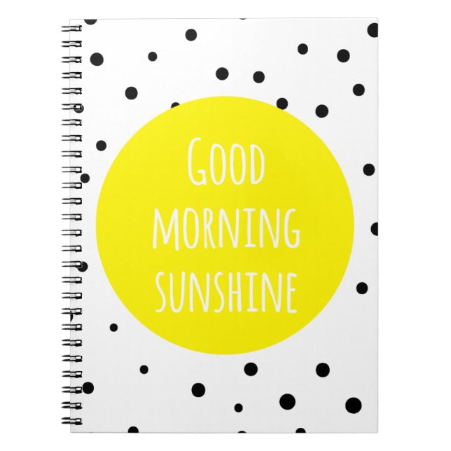 Caderno Espiral Bom dia, sol | Notebook Bolinhas (Frente)