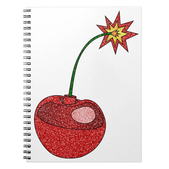 Caderno Espiral Bomba de Cherry com brilho (Frente)