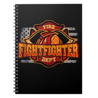 Caderno Espiral Bombeiro Americano Flag Red Line US Bombeiro Prese