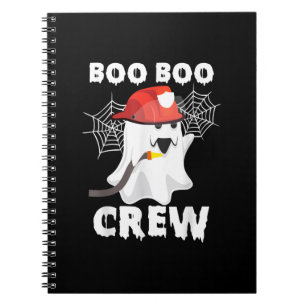 Caderno Espiral Bombeiro Boo Boo Crew Halloween Fantasma Fireman