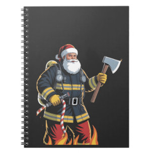 Caderno Espiral Bombeiro Caminhão de Bombeiros Árvore de Natal Pap