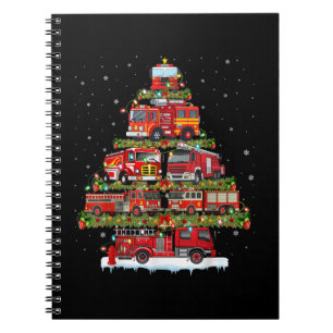 Caderno Espiral Bombeiro Luz Bombeiro Caminhão de Fogo Natal