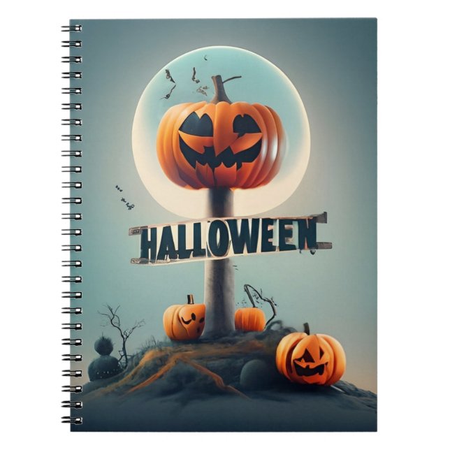 Caderno Espiral Bombeiros de Halloween de notebook (Frente)