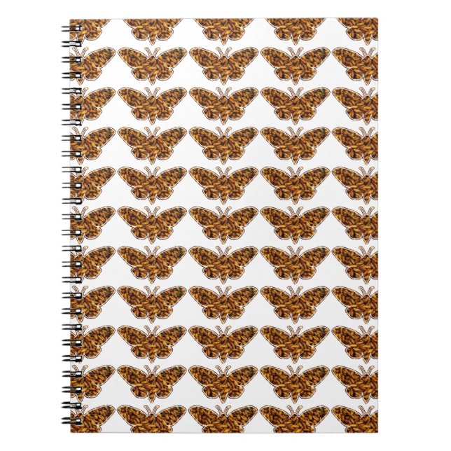 Caderno Espiral Bombyx Mori Silk Moth Life Cycle Silhoule (Frente)