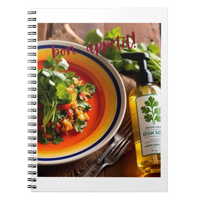 Caderno Espiral Bon Appétit – Sabonete Anti-Cilantro Piada  (Frente)
