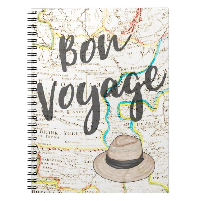 Caderno Espiral Bon Voyage Viagem (Frente)