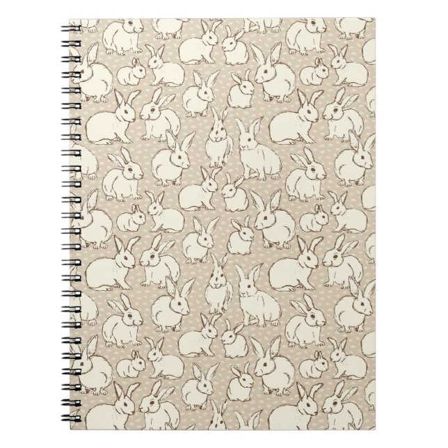 Caderno Espiral Bonanza de Coelhos Fofinhos - padrão.  (Frente)