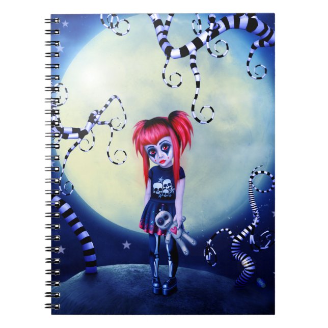Caderno Espiral Boneca voodoo e videiras assustadoras (Frente)