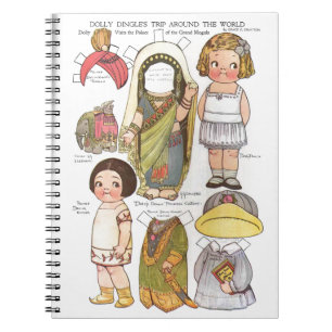 Caderno Espiral Bonecas de Papel Viagem ao Redor do Mundo da Dolly
