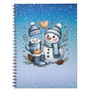 Caderno Espiral Boneco de Neve Aconchegante de Inverno