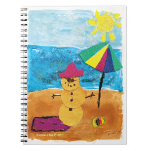 Caderno Espiral Boneco de Neve de Verão - Arte Infantil para o CHO