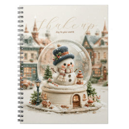 Caderno Espiral Boneco de Neve Fofo Globo de Neve