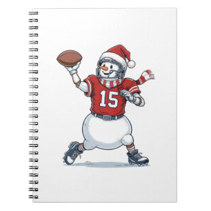 Caderno Espiral Boneco de Neve Jogador de Futebol Natal 2026 Feria
