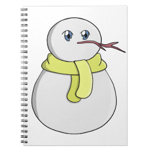 Caderno Espiral Boneco de neve usando um cachecol amarelo