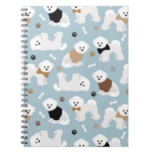 Caderno Espiral Bones do Bicon Frise e Pata Azul