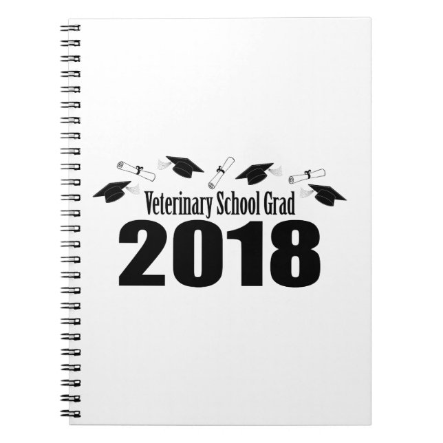 Caderno Espiral Bonés do formando 2018 da escola veterinária & (Frente)