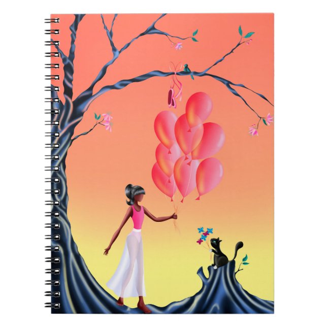 Caderno Espiral Bonita Ballerina & Cat Sunset (Frente)