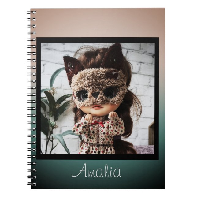 Caderno Espiral Bonita boneca Blythe big eye na moda divertido (Frente)