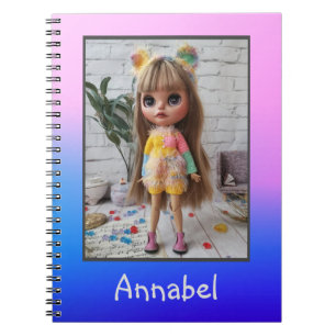 Caderno Espiral Bonita boneca Blythe big eye na moda divertido