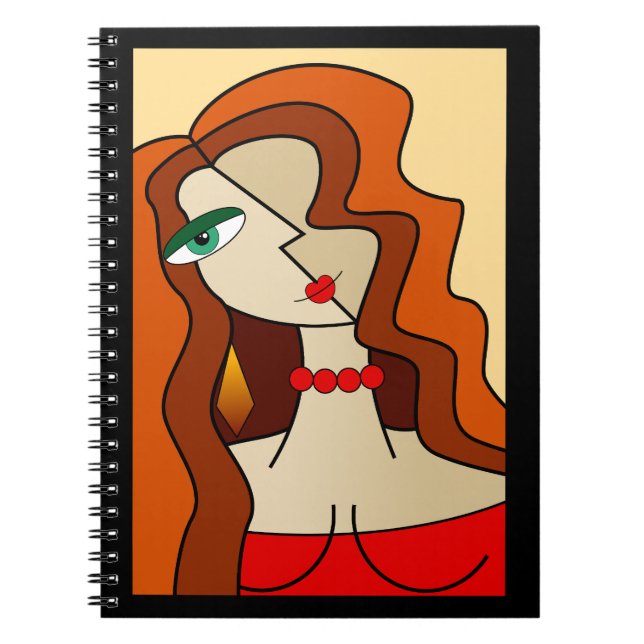 Caderno Espiral Bonita Cubismo Das Mulheres Ruivas (Frente)