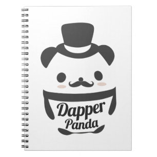 Caderno Espiral Bonita Dapper Panda Vestindo Chapéu Superior