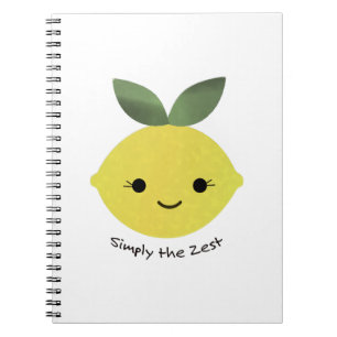 Caderno Espiral Bonita e Engraçada Apenas o limão Kawaii Zest