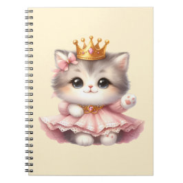 Caderno Espiral Bonita e pequena Princesa Kitten