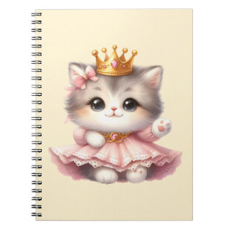 Caderno Espiral Bonita e pequena Princesa Kitten