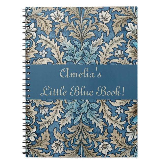 Caderno Espiral Bonita Girly Floral Art Nouveau Wallpaper Padrão (Frente)