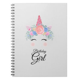 Caderno Espiral Bonita Kawaii Colorida Rainbow Unicorn Birthday Gi