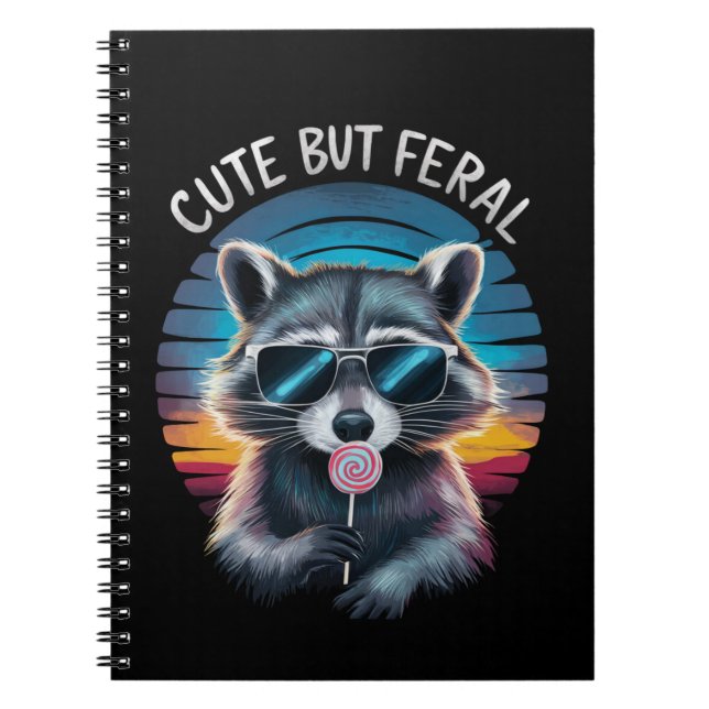Caderno Espiral Bonita, Mas Funny Raccoon (Frente)