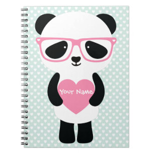 Caderno Espiral Bonita Mint/Rosa Panda