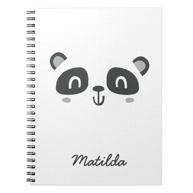 Caderno Espiral Bonita personagem panda infantil (Frente)