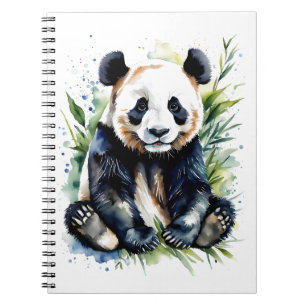Caderno Espiral Bonita Watercolor Panda Bear