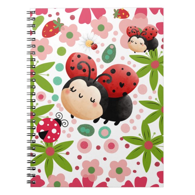 Caderno Espiral Bonitas Lady Bugs 🐞 (Frente)