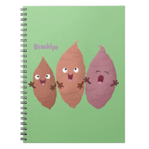 Caderno Espiral Bonitinho cantando batata-doce legumes