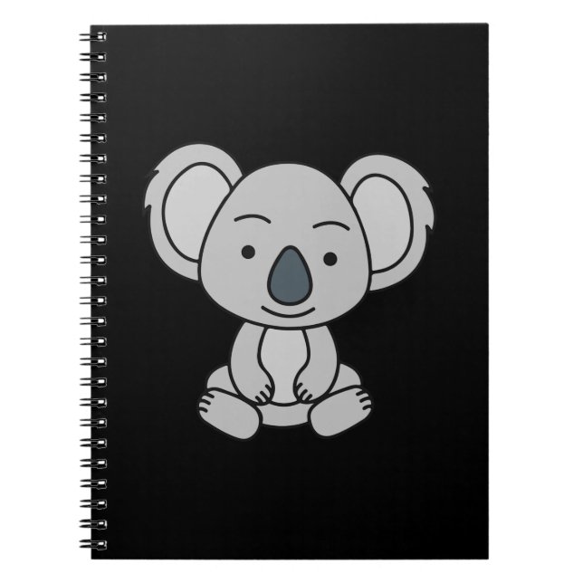 Caderno Espiral Bonitinho Koala Com Sorriso Sentado (Frente)