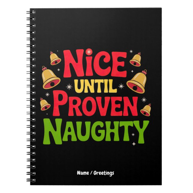 Caderno Espiral Bonito até a Design de Natal Engraçado e Comprovad (Frente)