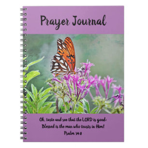 Caderno Espiral Bonito borboleta no Diário de oração das flores