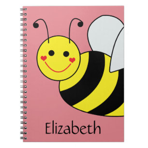 Caderno Espiral Bonito Bumble a abelha personalizada