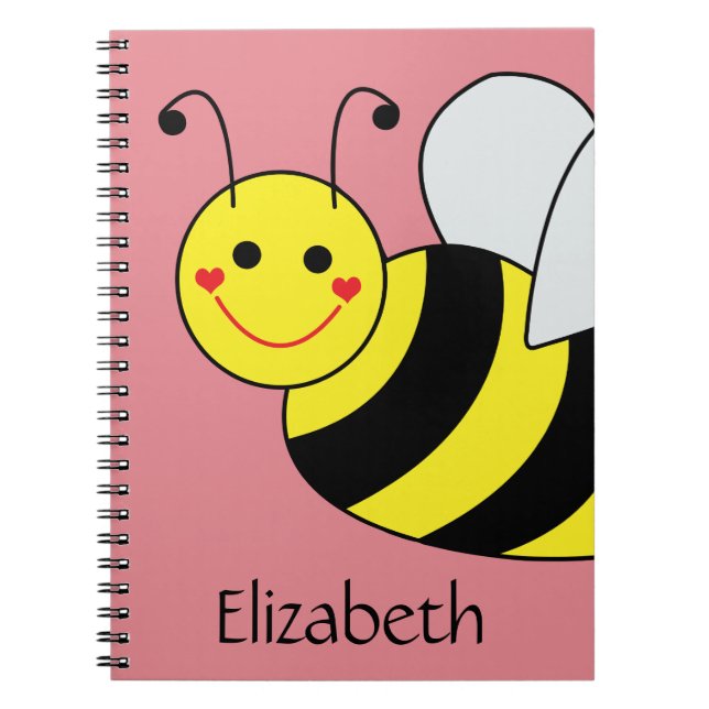 Caderno Espiral Bonito Bumble a abelha personalizada (Frente)